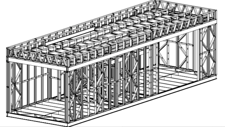 AÇO - LSF Módulo Base 12,77X3,97 Drt